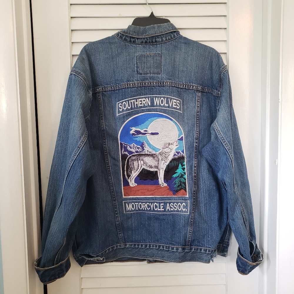 Vintage custom embroidery Levi's mens jeans jacket